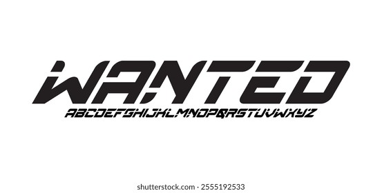 Wanted, modern abstract alphabet fonts. Typography technology, electronic, movie, digital, music, future, logo creative font.
