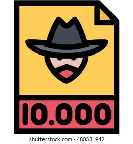 wanted outline icon