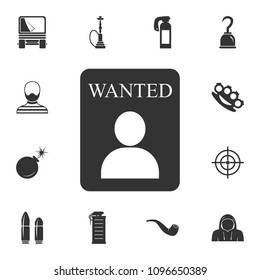 Wanted person icon. Simple element illustration. Wanted person symbol design from Crime collection set. Can be used for web and mobile on white background