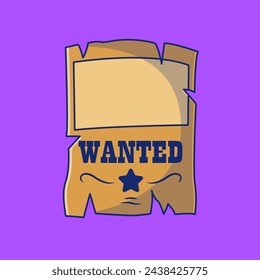 Wanted Poster Cartoon Vector Icons Illustration. Flat Cartoon Concept. Suitable for any creative project.