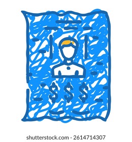 wanted poster crime doodle icon sketch vector. wanted poster crime sign. isolated symbol illustration