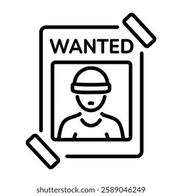 Wanted poster icon in line style 