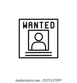 wanted poster icon Simple outline illustration