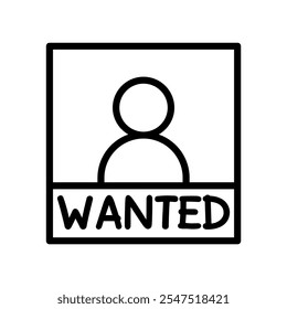 Wanted poster icon in thin line style vector illustration graphic design