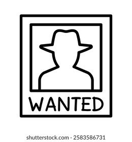 Wanted poster icon in thin line style