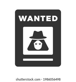 Wanted poster icon. vector graphics