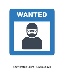 Wanted poster icon.hunter,criminal (vector illustration)