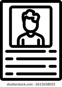 Wanted Poster Line Vector Icon Design