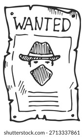 Se busca cartel con un hombre con un sombrero y una bandana