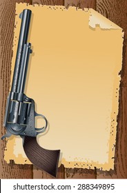 wanted poster with revolver