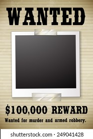 A Wanted Poster Showing A Reward Money