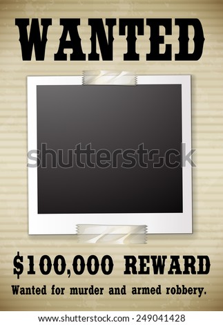 A wanted poster showing a reward money