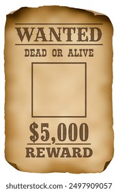 Wanted Poster or Wanted Sign Vector Mock-up