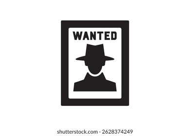 Wanted poster vector silhouette isolated in white background