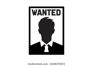 Wanted poster vector silhouette isolated in white background