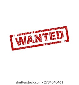 Wanted red rubber stamp with grunge effect