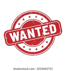 Wanted round stamp icon grunge distressed style