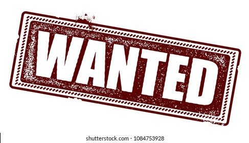 Wanted Rubber Stamp