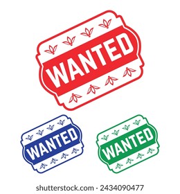 Wanted Rubber stamp Design Art