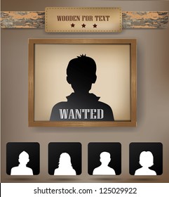 Wanted sign,Avatars set,vintage,vector