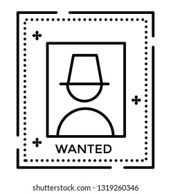 Wanted stamp line icon