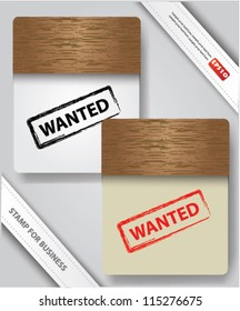 Wanted stamp on old paper,Vector