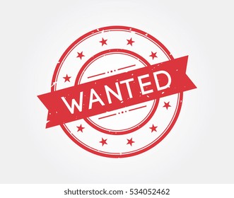 wanted. stamp sign