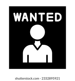 Wanted Vector Glyph Icon For Personal And Commercial Use.
