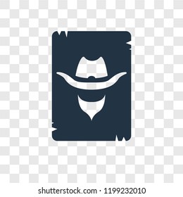 Wanted vector icon isolated on transparent background, Wanted transparency logo concept