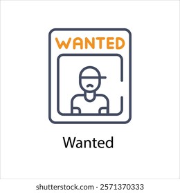 Wanted Vector icon stock illustration