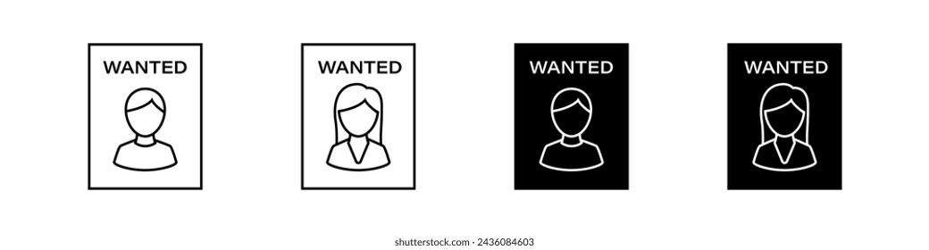 Wanted vector icon. Worker hiring icons. 