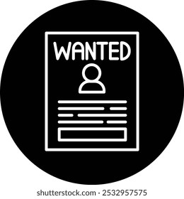 Wanted Vector Illustration Detailed Icon