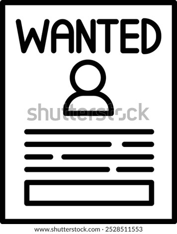 Wanted Vector Illustration detailed Icon