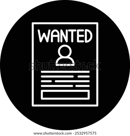 Wanted Vector Illustration Detailed Icon