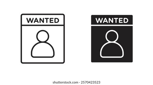 Wanted vector web icons set