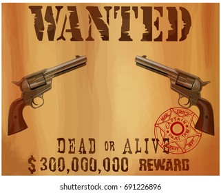 Wanted vintage western background vector