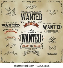 Wanted Vintage Western Banners