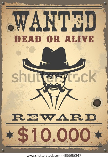 Wanted Vintage Western Poster Stock Vector (Royalty Free) 485585347 ...
