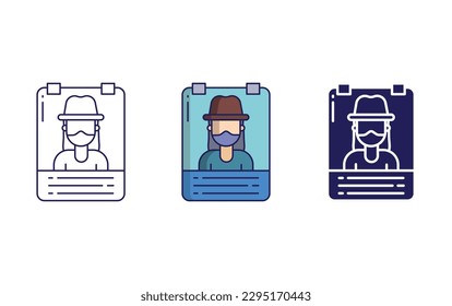 Wanted woman line and solid illustration icon