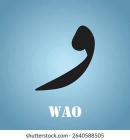 Wao Arabic letter Arabic calligraphy vector design Khat e Riq'a.