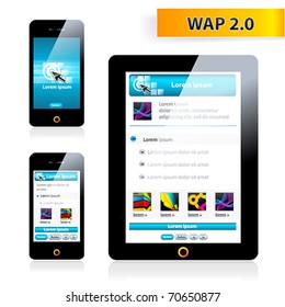 Wap 2.0 optimized two sizes biggest and smallest,  vector site.