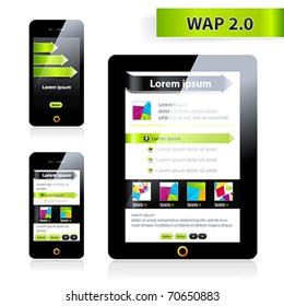 Wap 2.0 optimized two sizes biggest and smallest,  vector site.