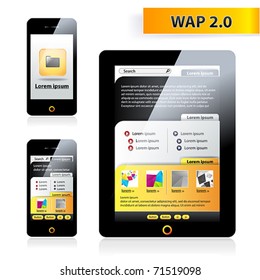 Wap 2.0 optimized two sizes biggest and smallest, vector site.