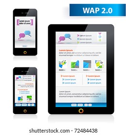 Wap 2.0 optimized two sizes biggest and smallest, vector site.