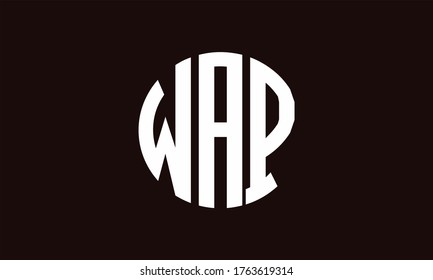 WAP Circle Emblem Abstraktes Monogramm Buchstaben Zeichen Vektorlogo Vorlage