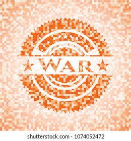  War abstract orange mosaic emblem