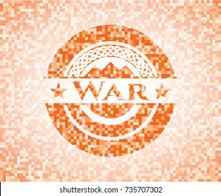 War abstract orange mosaic emblem