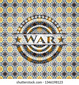 War arabic emblem background. Arabesque decoration.