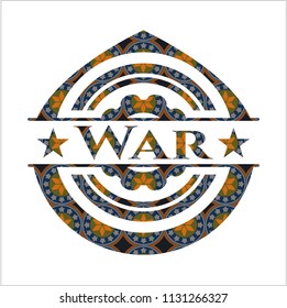 War arabic style emblem. Arabesque decoration.