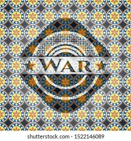 War arabic style emblem. Arabesque decoration.